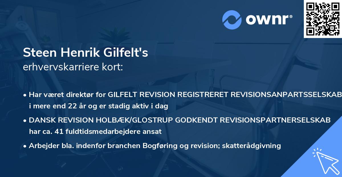 Steen Henrik Gilfelt's erhvervskarriere kort