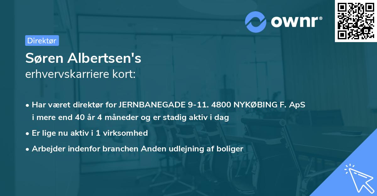 Søren Albertsen's erhvervskarriere kort