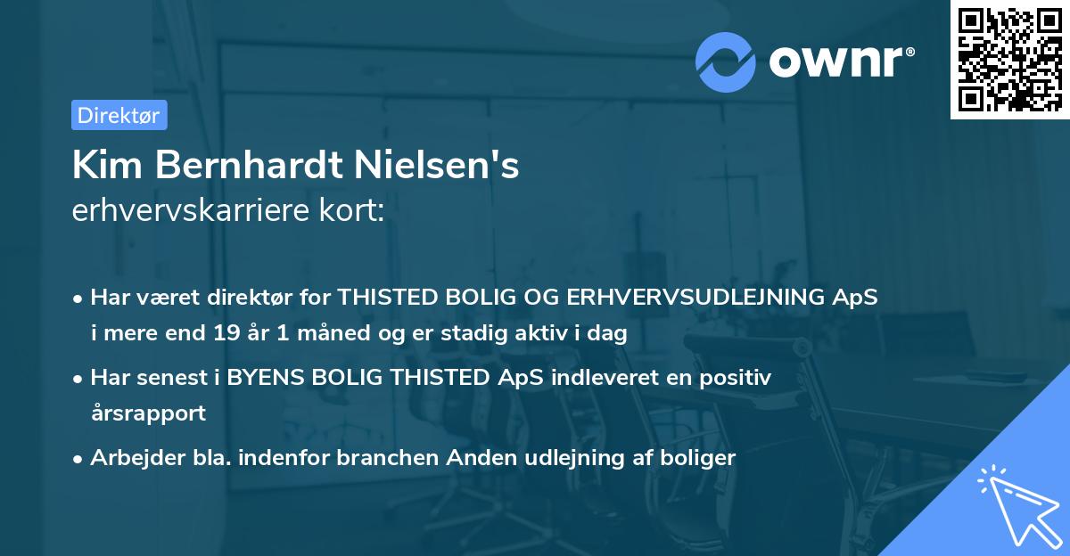 Kim Bernhardt Nielsen's erhvervskarriere kort