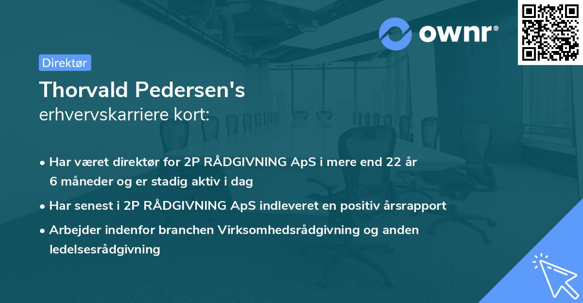 Thorvald Pedersen's erhvervskarriere kort