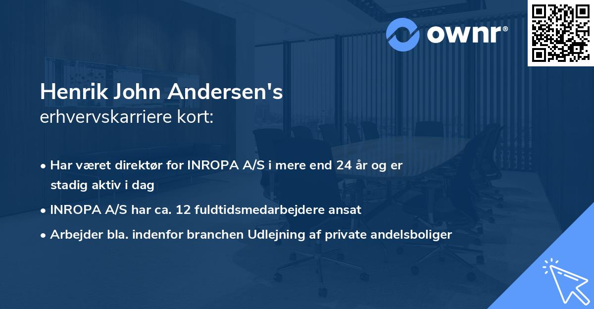 Henrik John Andersen's erhvervskarriere kort
