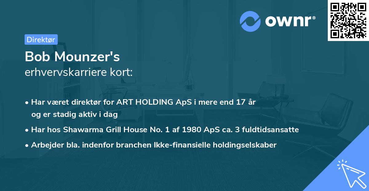 Bob Mounzer's erhvervskarriere kort