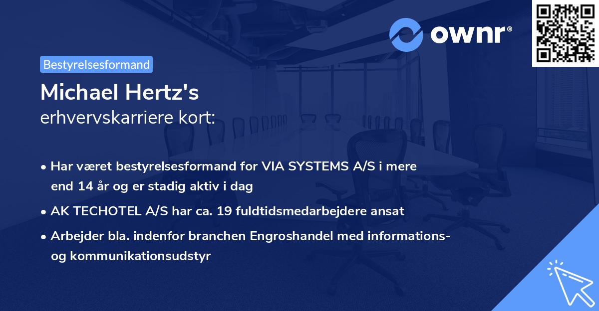 Michael Hertz's erhvervskarriere kort