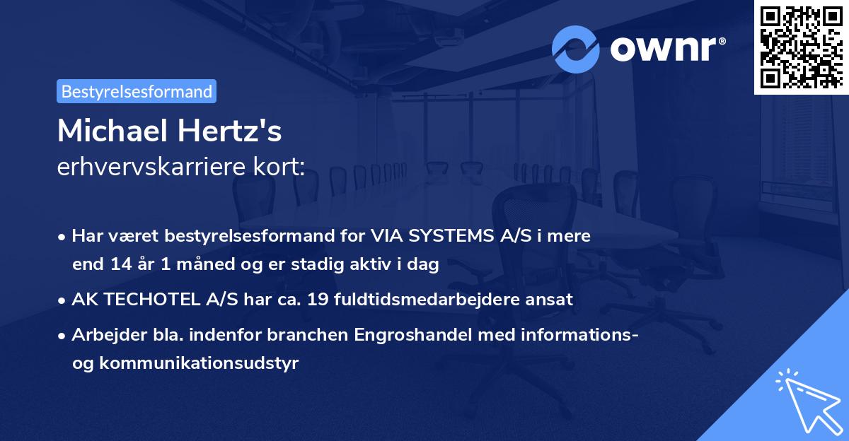 Michael Hertz's erhvervskarriere kort