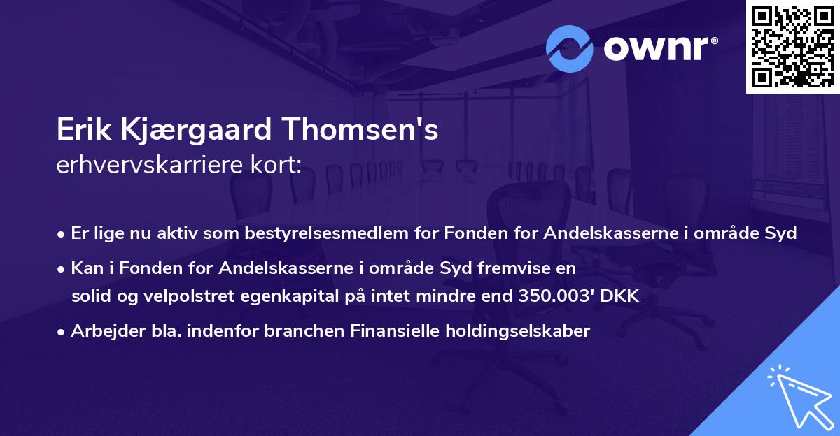Erik Kjærgaard Thomsen's erhvervskarriere kort