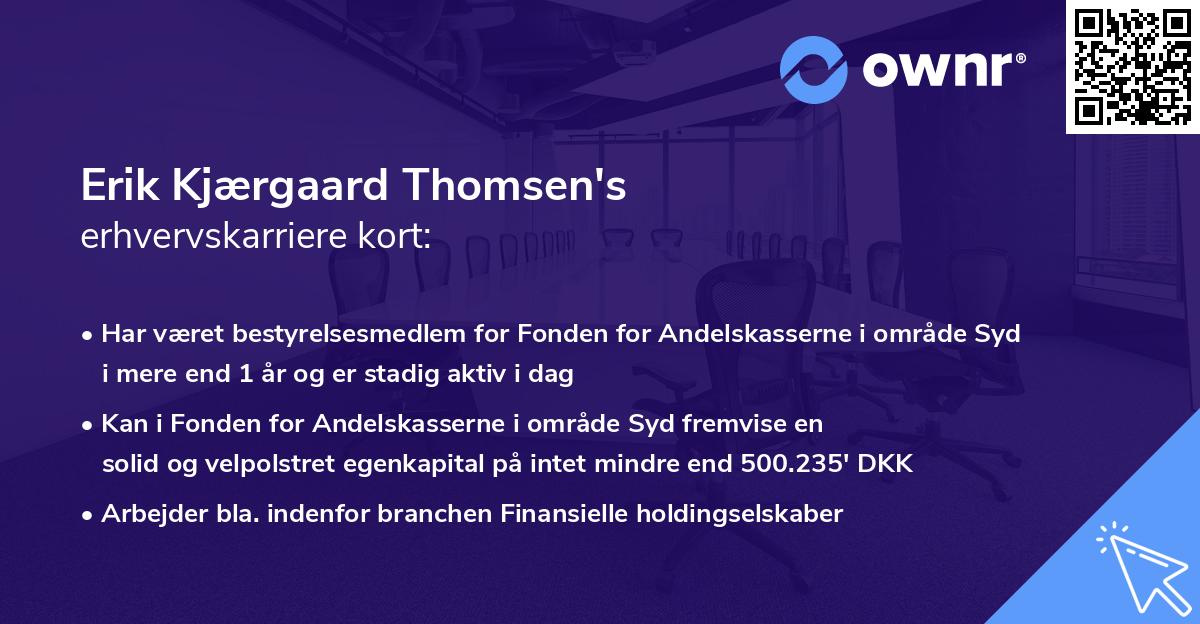 Erik Kjærgaard Thomsen's erhvervskarriere kort