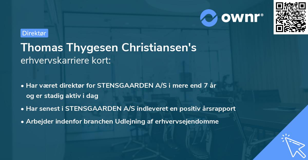 Thomas Thygesen Christiansen's erhvervskarriere kort