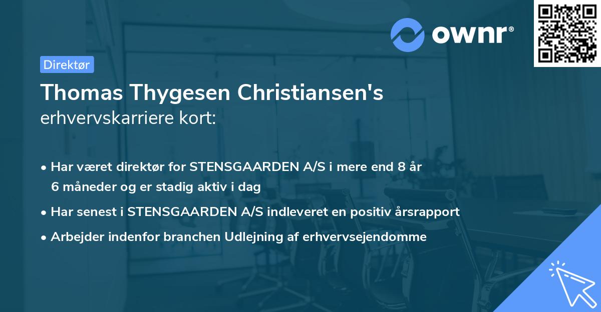 Thomas Thygesen Christiansen's erhvervskarriere kort