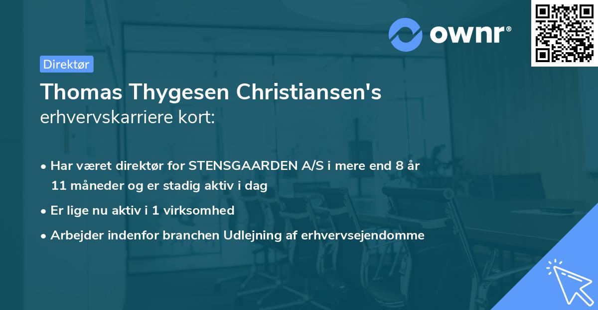 Thomas Thygesen Christiansen's erhvervskarriere kort