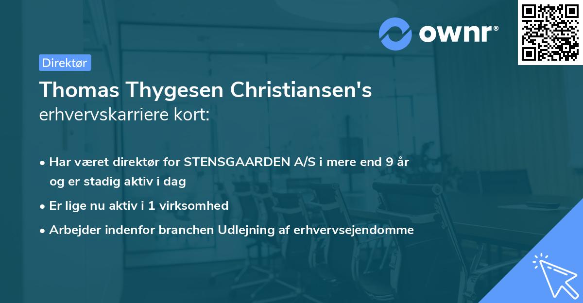 Thomas Thygesen Christiansen's erhvervskarriere kort