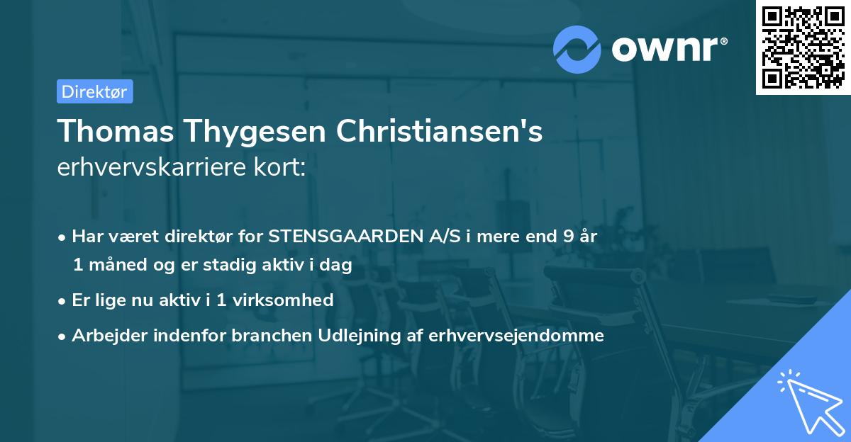 Thomas Thygesen Christiansen's erhvervskarriere kort