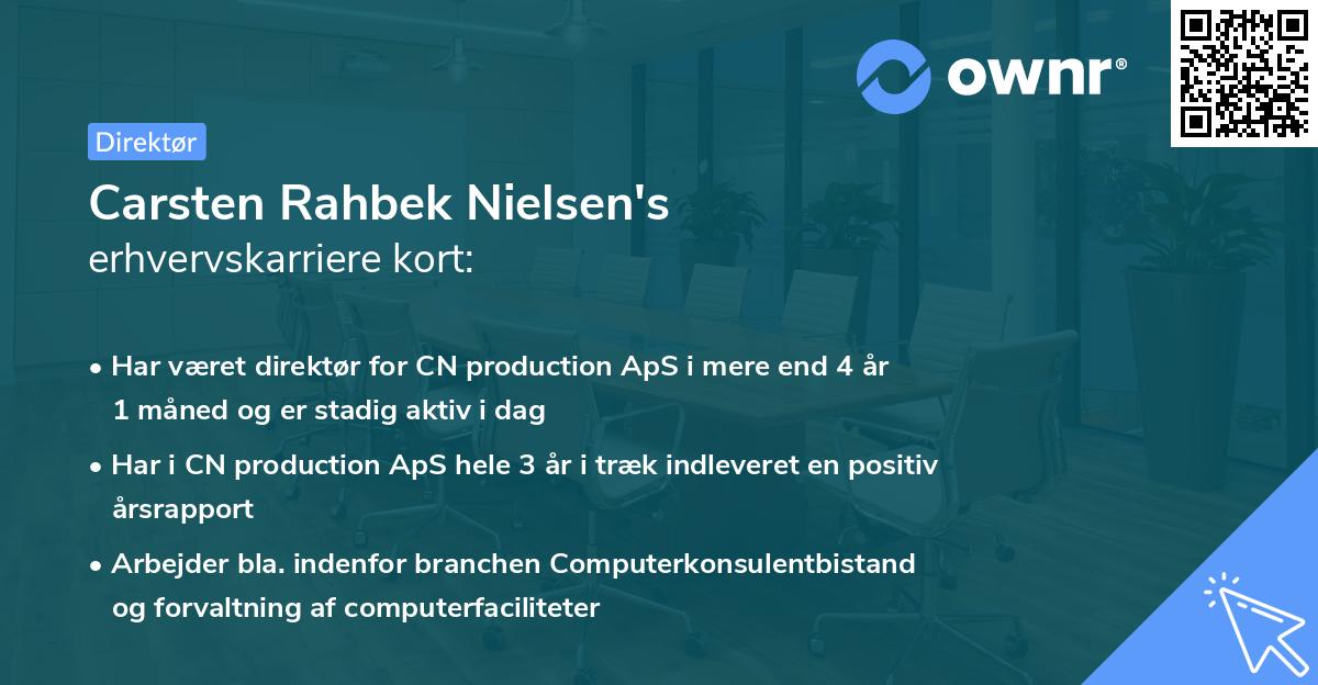 Carsten Rahbek Nielsen's erhvervskarriere kort
