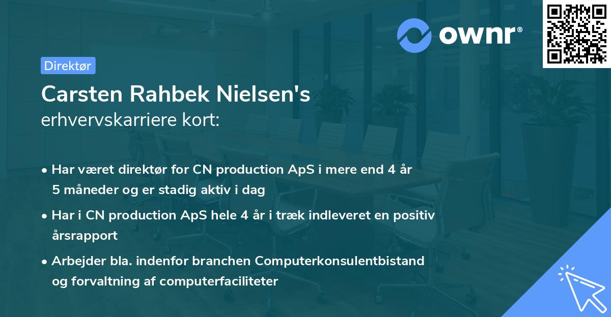 Carsten Rahbek Nielsen's erhvervskarriere kort