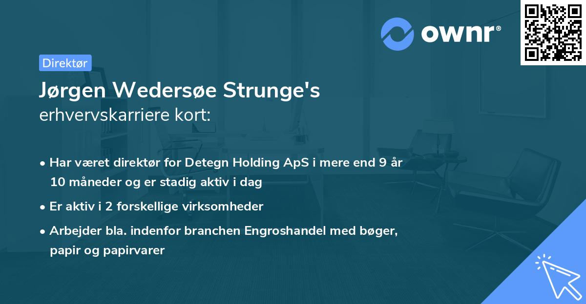 Jørgen Wedersøe Strunge's erhvervskarriere kort