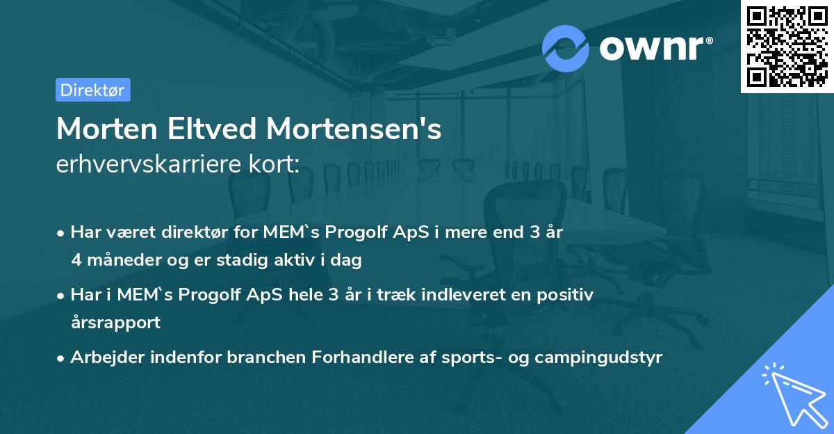 Morten Eltved Mortensen's erhvervskarriere kort