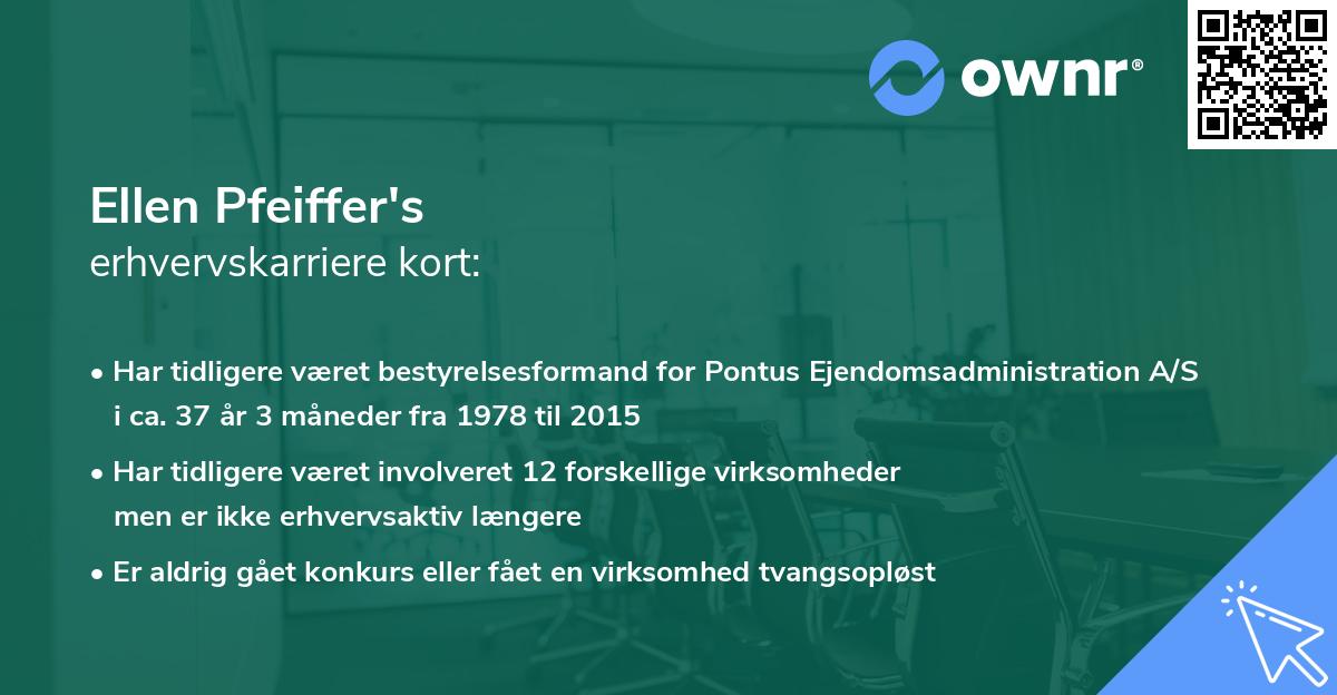 Ellen Pfeiffer's erhvervskarriere kort
