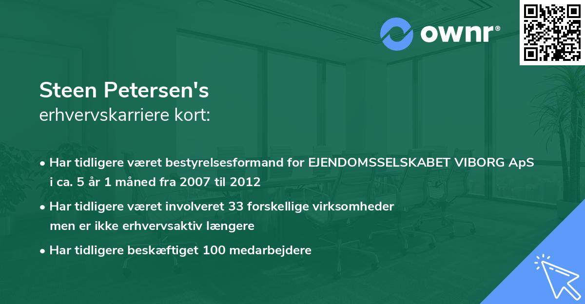 Steen Petersen's erhvervskarriere kort