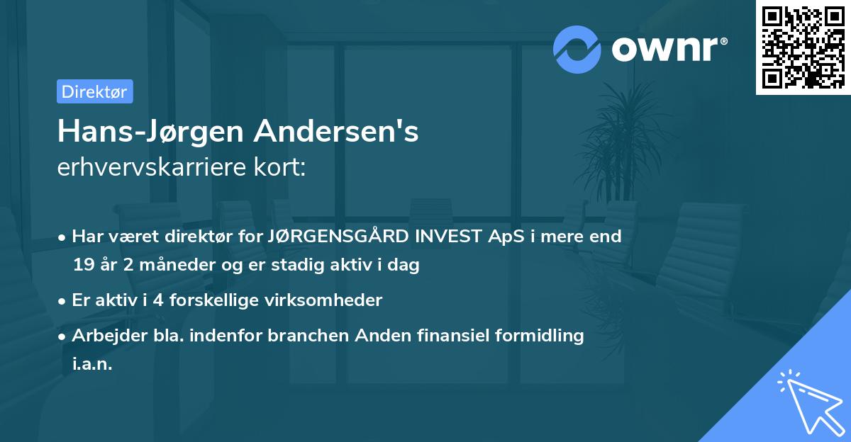Hans-Jørgen Andersen's erhvervskarriere kort