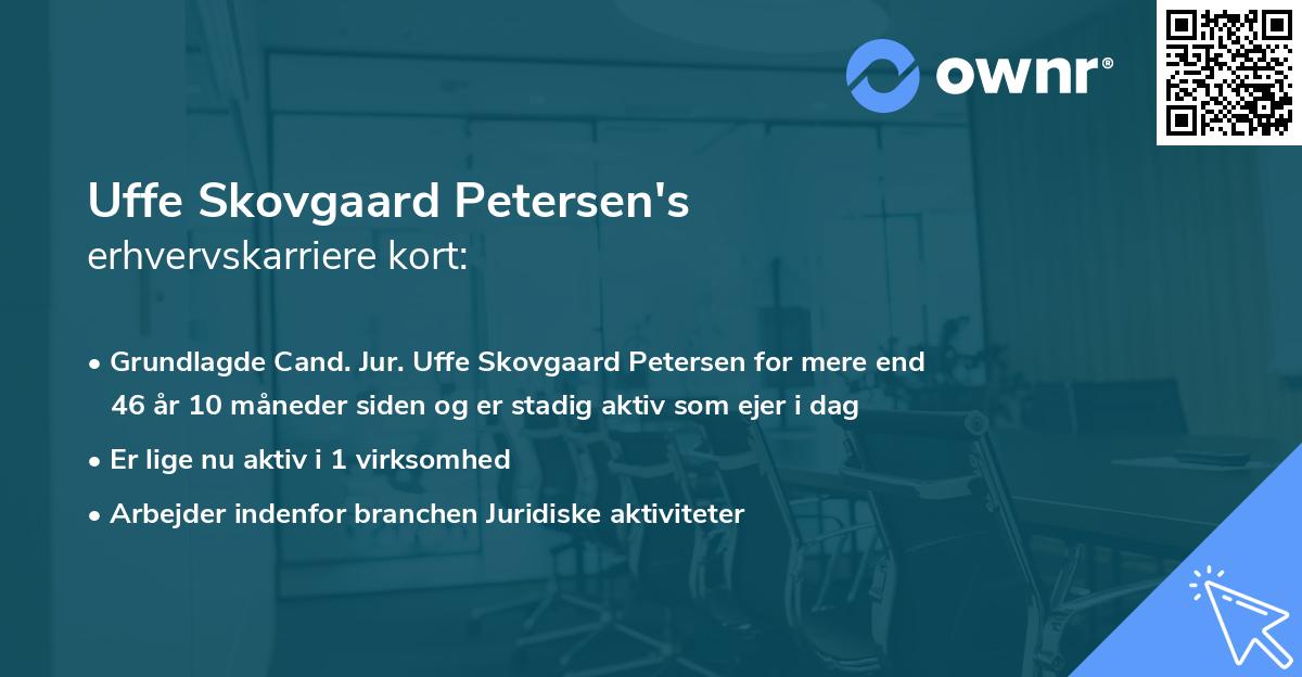 Uffe Skovgaard Petersen's erhvervskarriere kort