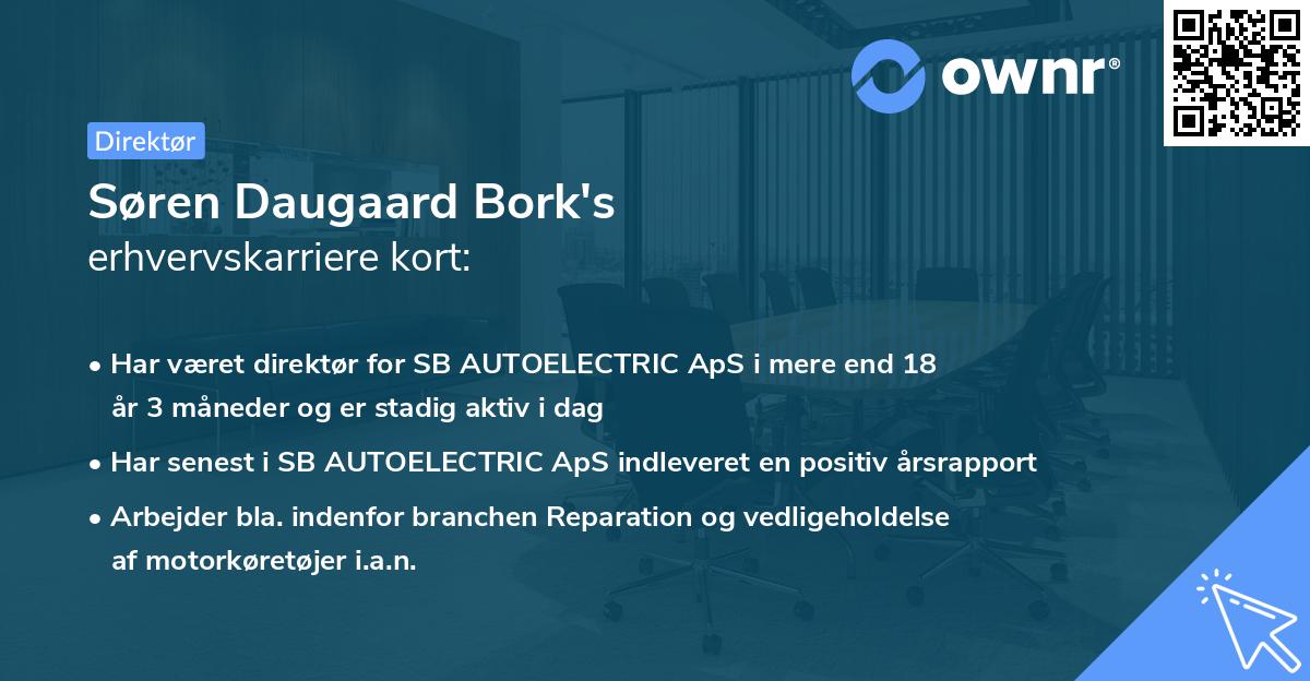 Søren Daugaard Bork's erhvervskarriere kort