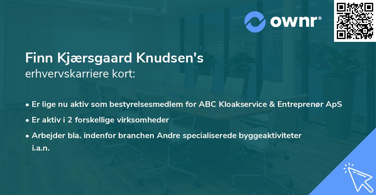 Finn Kjærsgaard Knudsen's erhvervskarriere kort