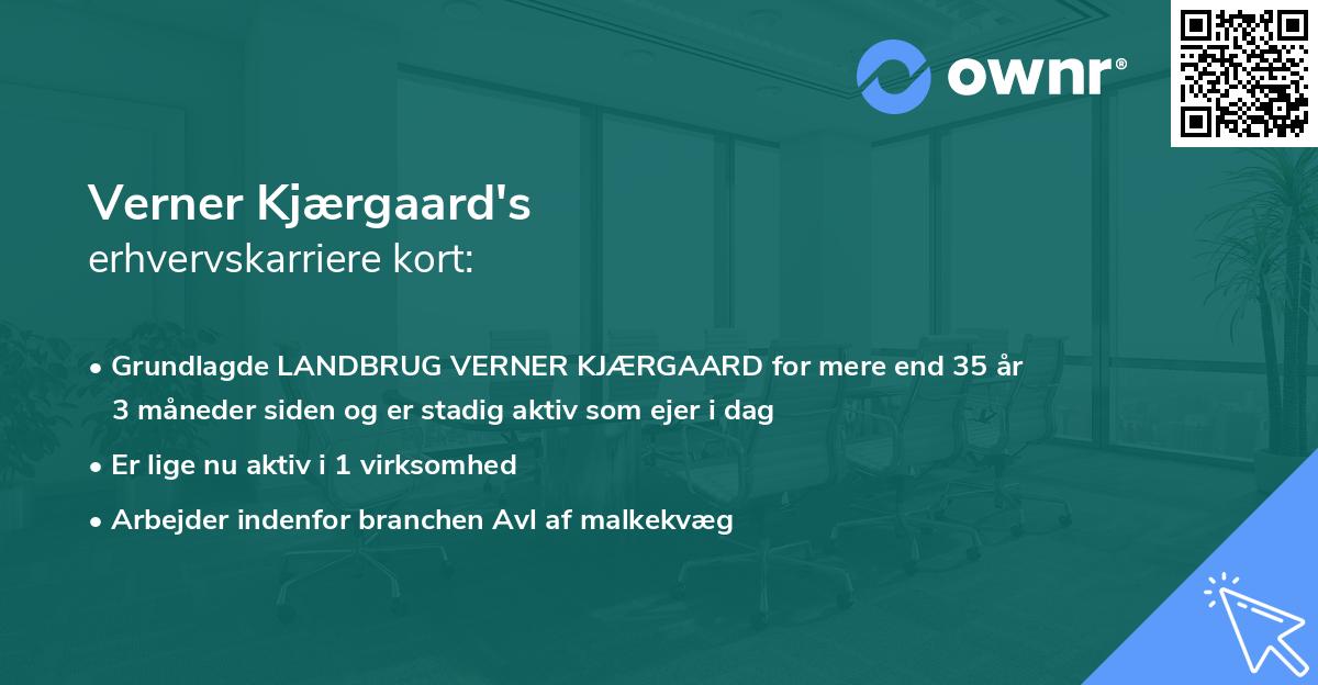 Verner Kjærgaard's erhvervskarriere kort