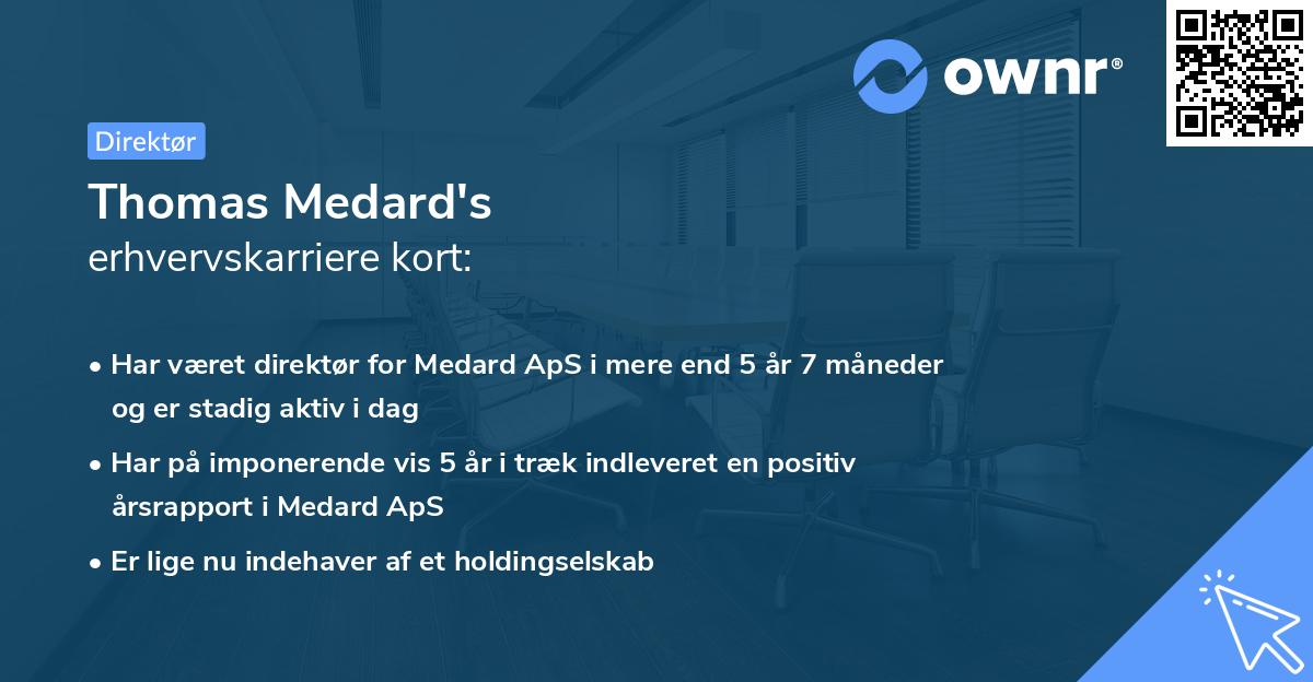 Thomas Medard's erhvervskarriere kort