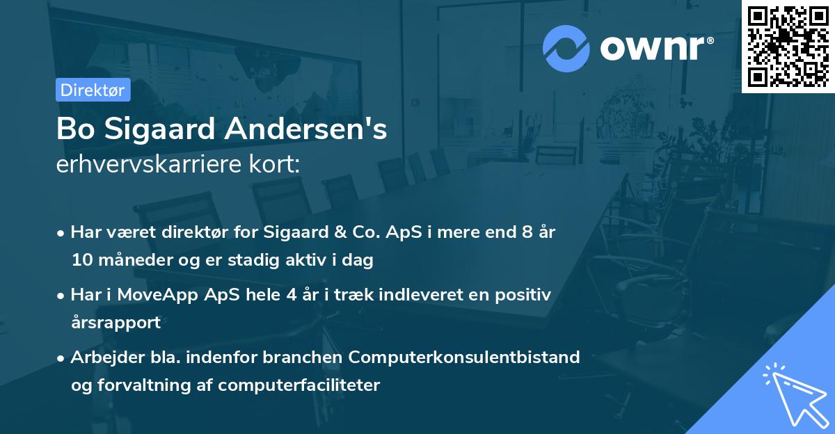 Bo Sigaard Andersen's erhvervskarriere kort