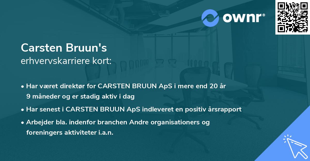 Carsten Bruun's erhvervskarriere kort