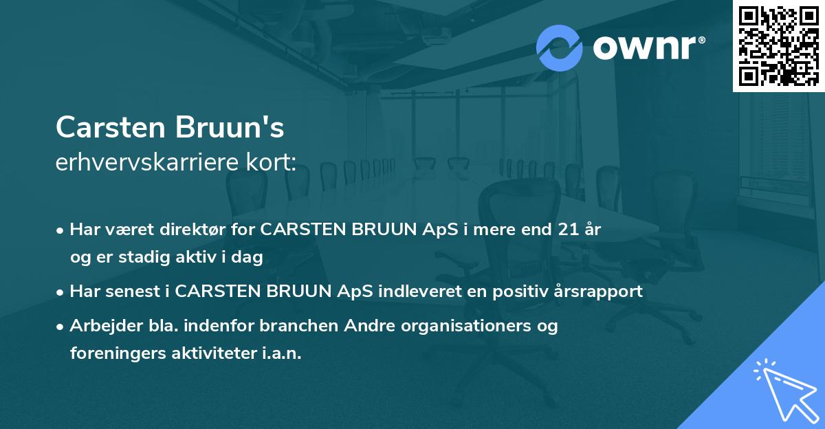 Carsten Bruun's erhvervskarriere kort
