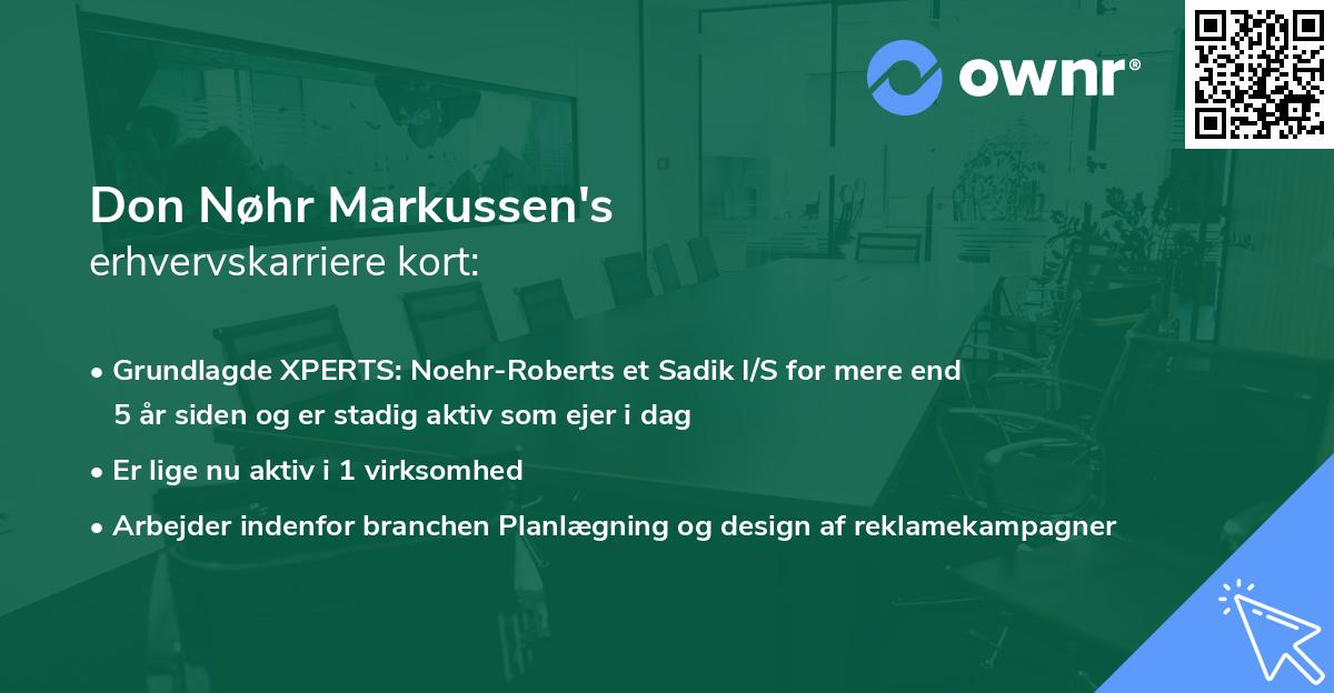 Don Nøhr Markussen's erhvervskarriere kort