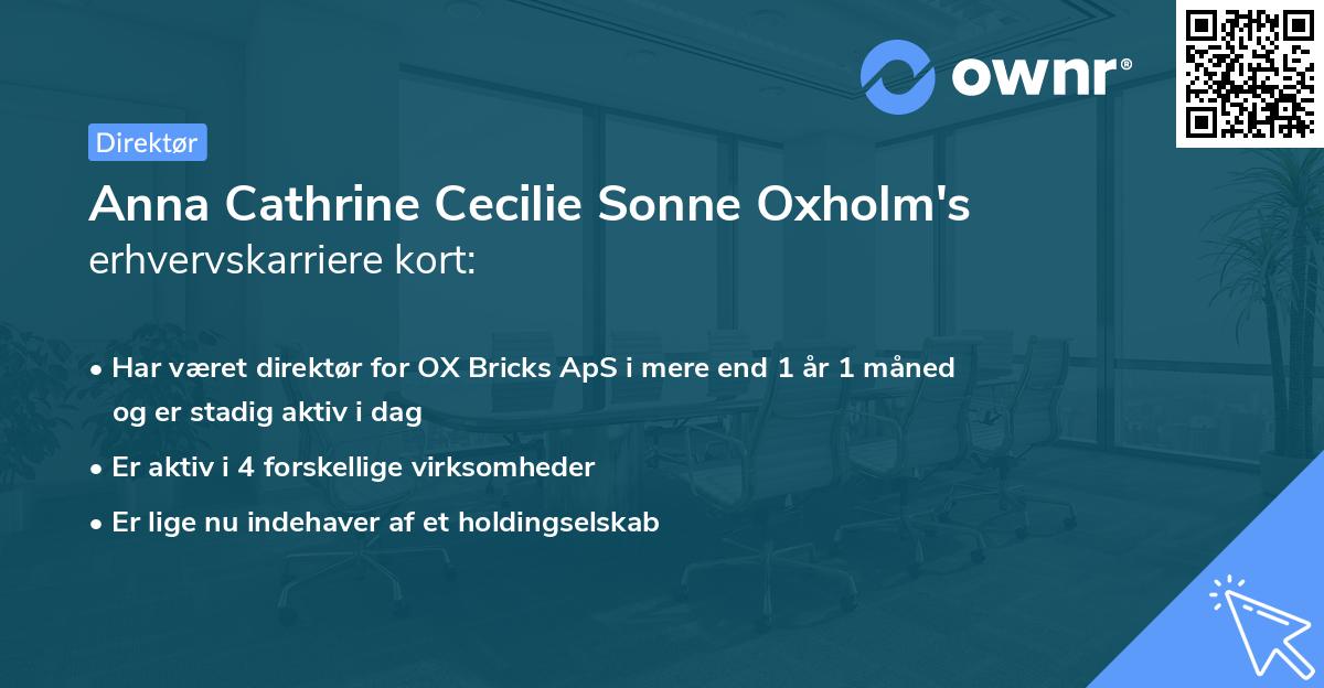 Anna Cathrine Cecilie Sonne Oxholm's erhvervskarriere kort