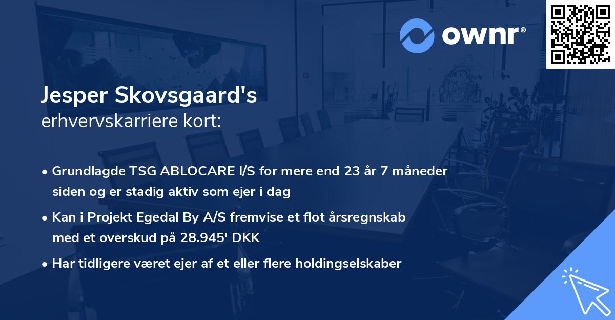 Jesper Skovsgaard's erhvervskarriere kort