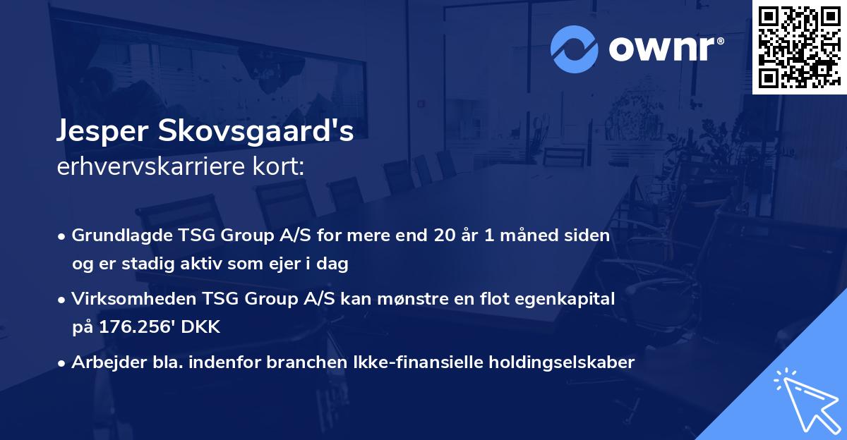Jesper Skovsgaard's erhvervskarriere kort