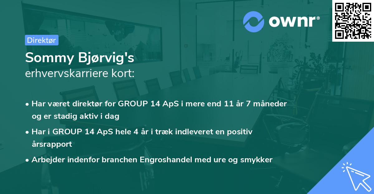 Sommy Bjørvig's erhvervskarriere kort