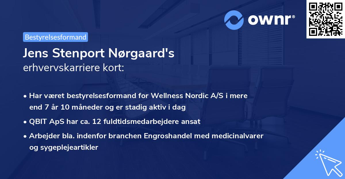 Jens Stenport Nørgaard's erhvervskarriere kort