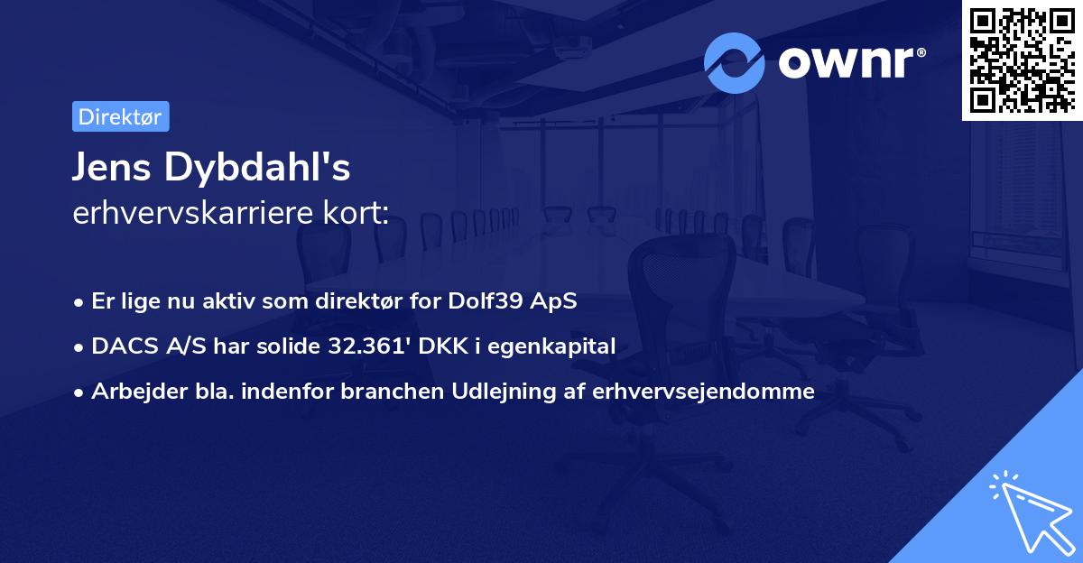 Jens Dybdahl's erhvervskarriere kort