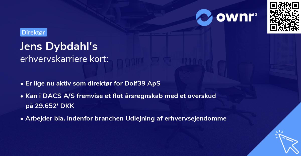 Jens Dybdahl's erhvervskarriere kort