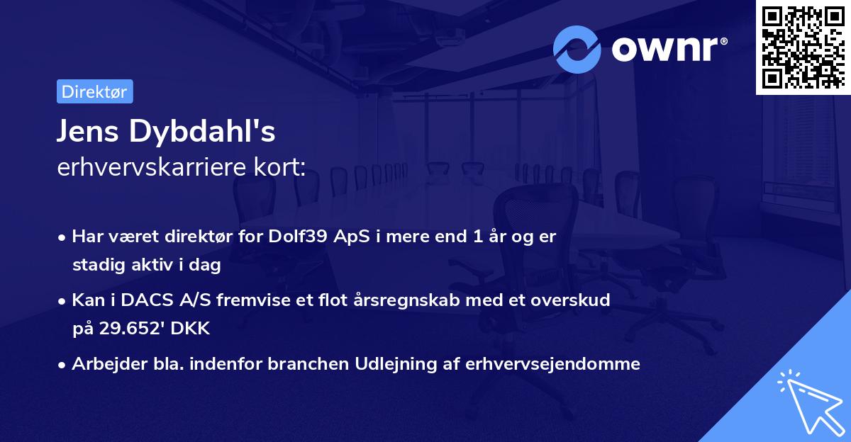 Jens Dybdahl's erhvervskarriere kort