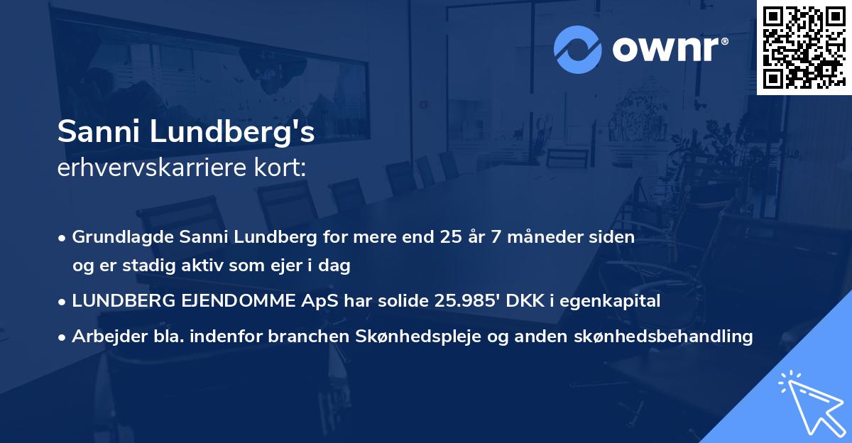 Sanni Lundberg's erhvervskarriere kort