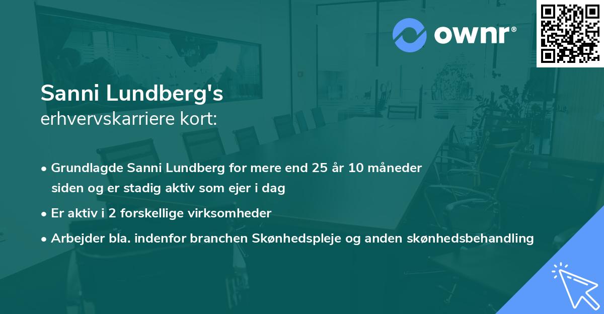 Sanni Lundberg's erhvervskarriere kort