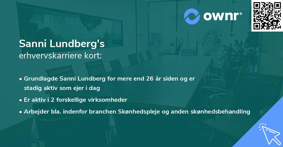 Sanni Lundberg's erhvervskarriere kort