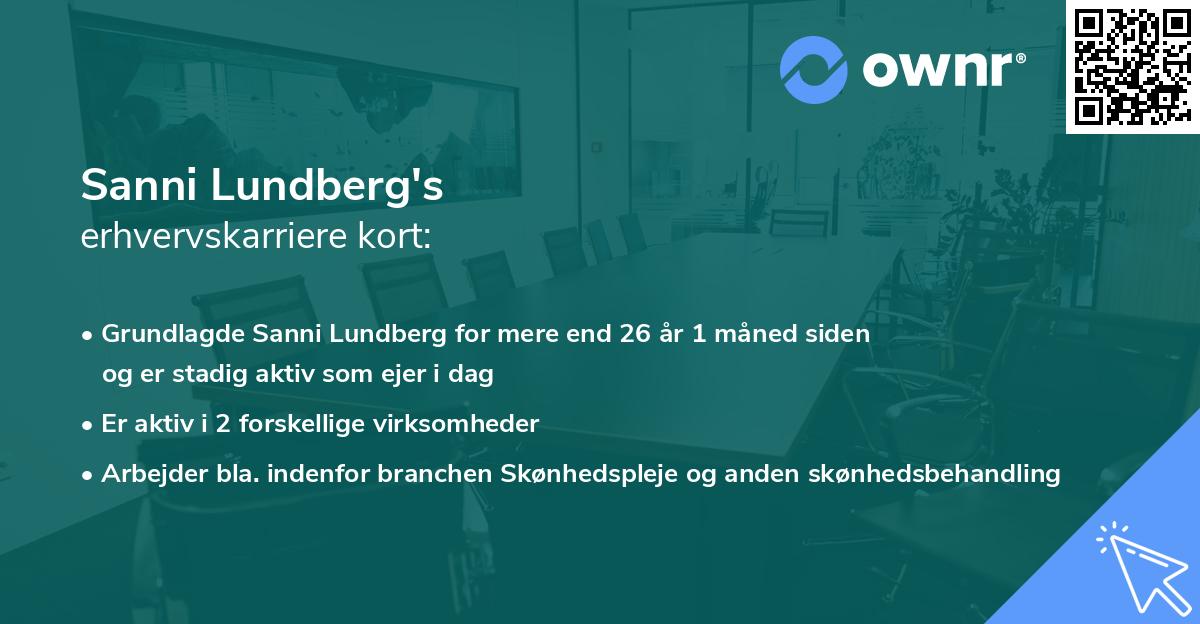 Sanni Lundberg's erhvervskarriere kort