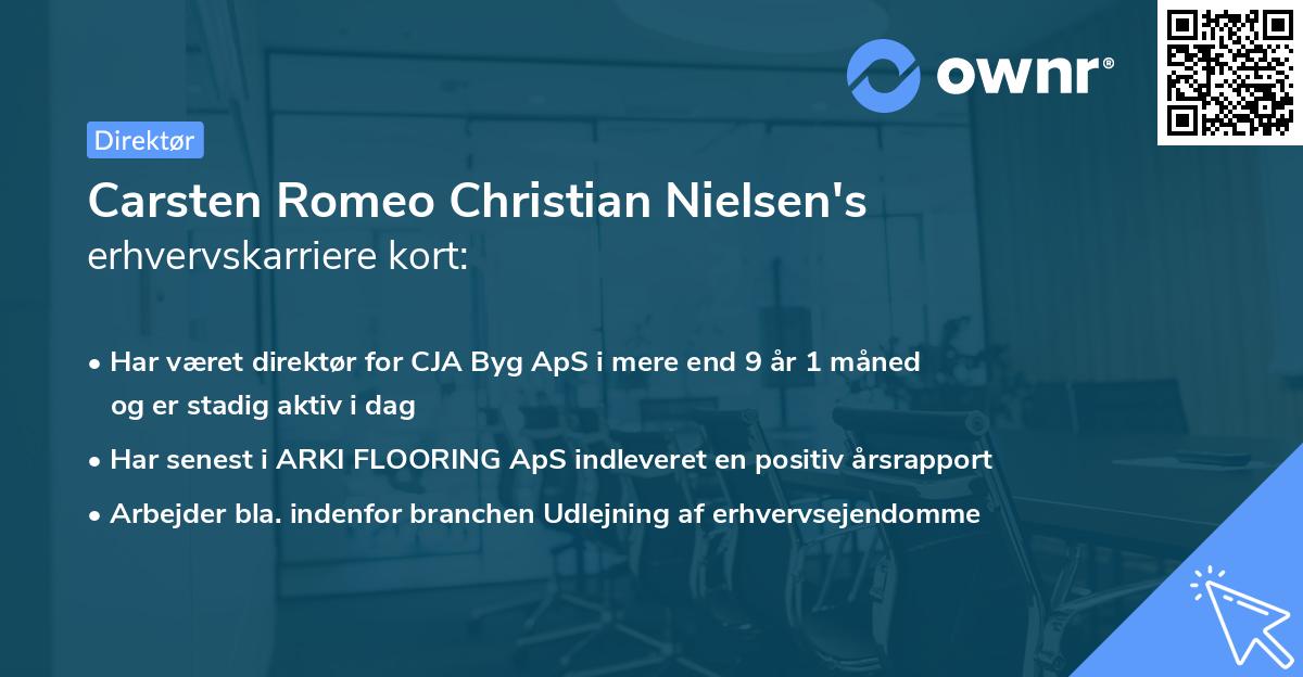 Carsten Romeo Christian Nielsen's erhvervskarriere kort