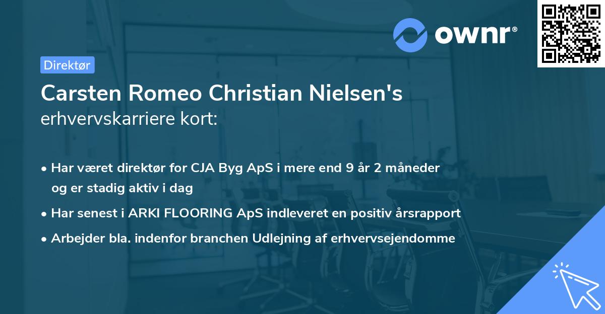 Carsten Romeo Christian Nielsen's erhvervskarriere kort