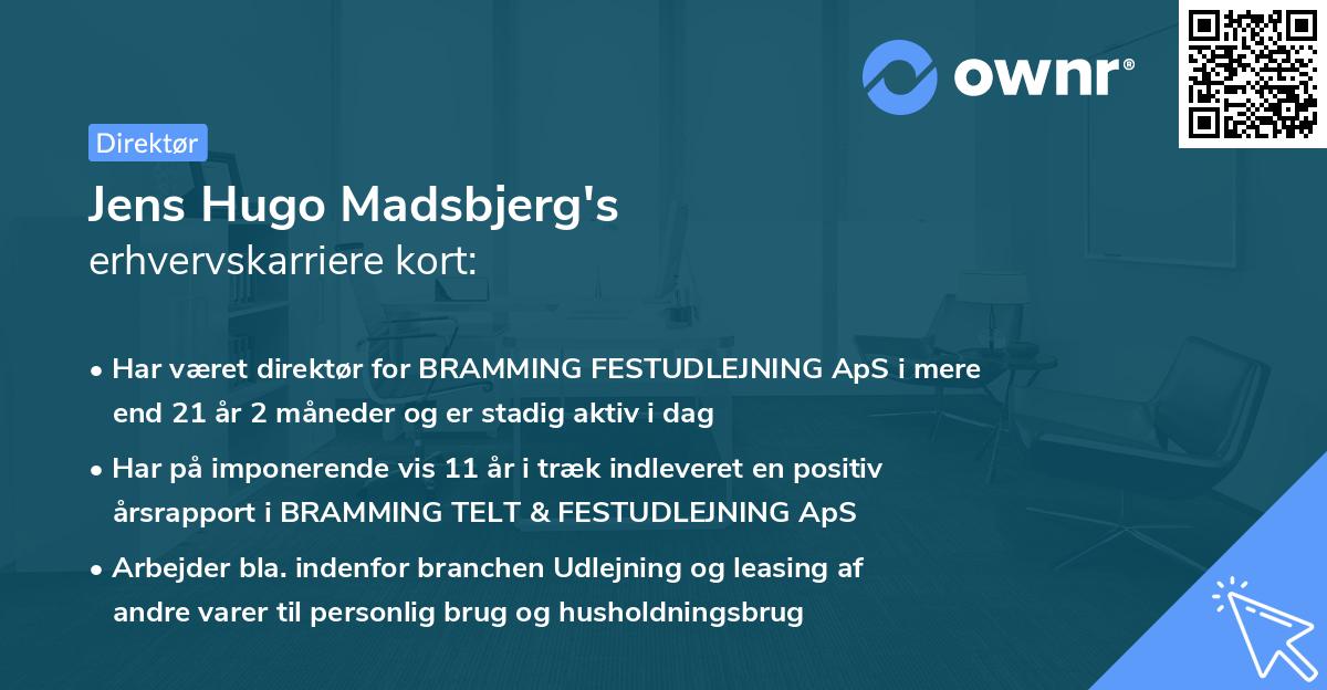 Jens Hugo Madsbjerg's erhvervskarriere kort