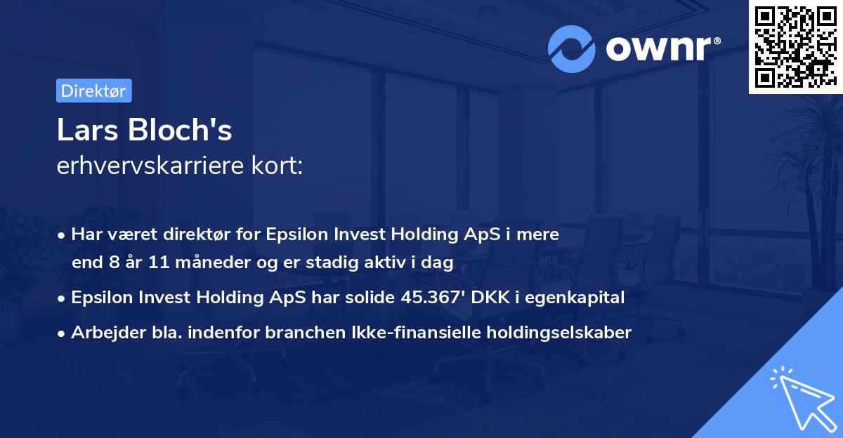 Lars Bloch's erhvervskarriere kort