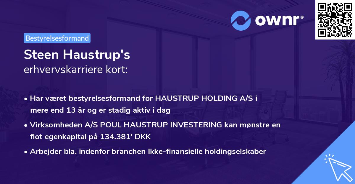 Steen Haustrup's erhvervskarriere kort