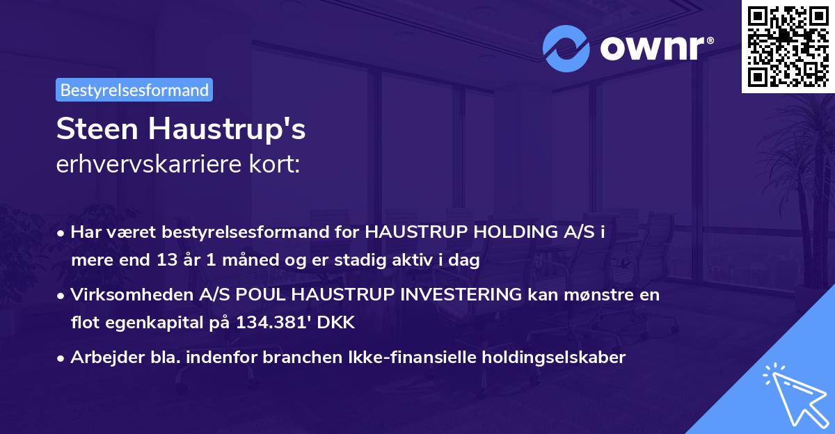 Steen Haustrup's erhvervskarriere kort