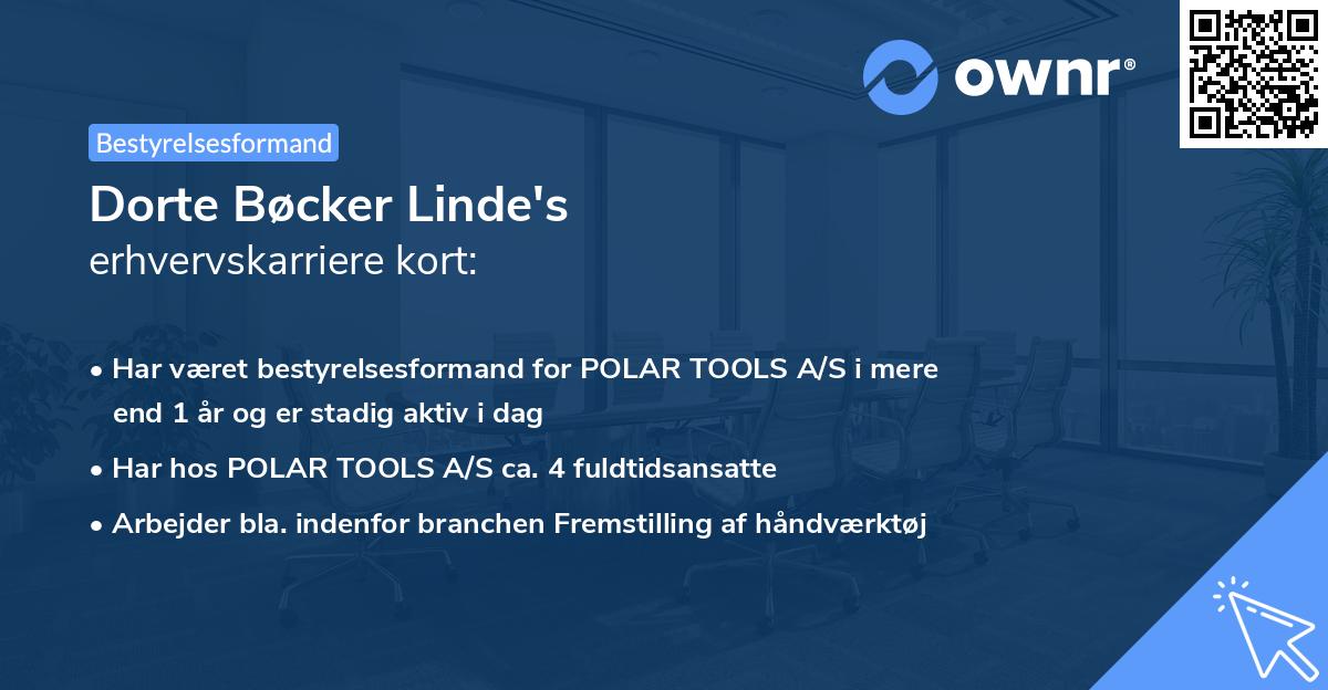 Dorte Bøcker Linde's erhvervskarriere kort